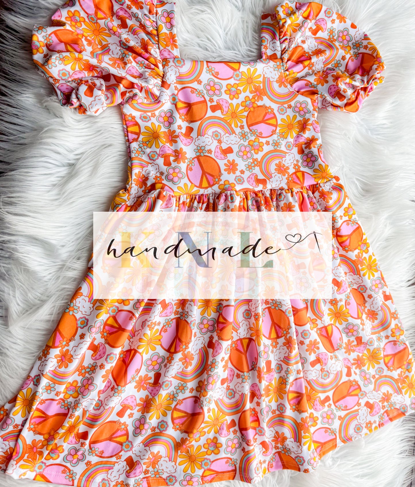 6y Wesly Dress with Puff Sleeves