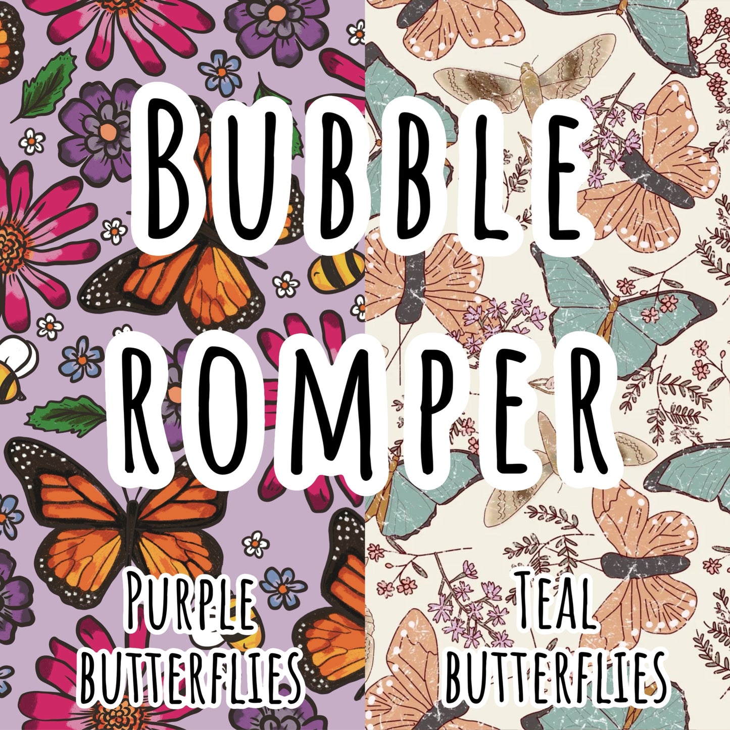 Bubble Rompers- Butterfly Drop