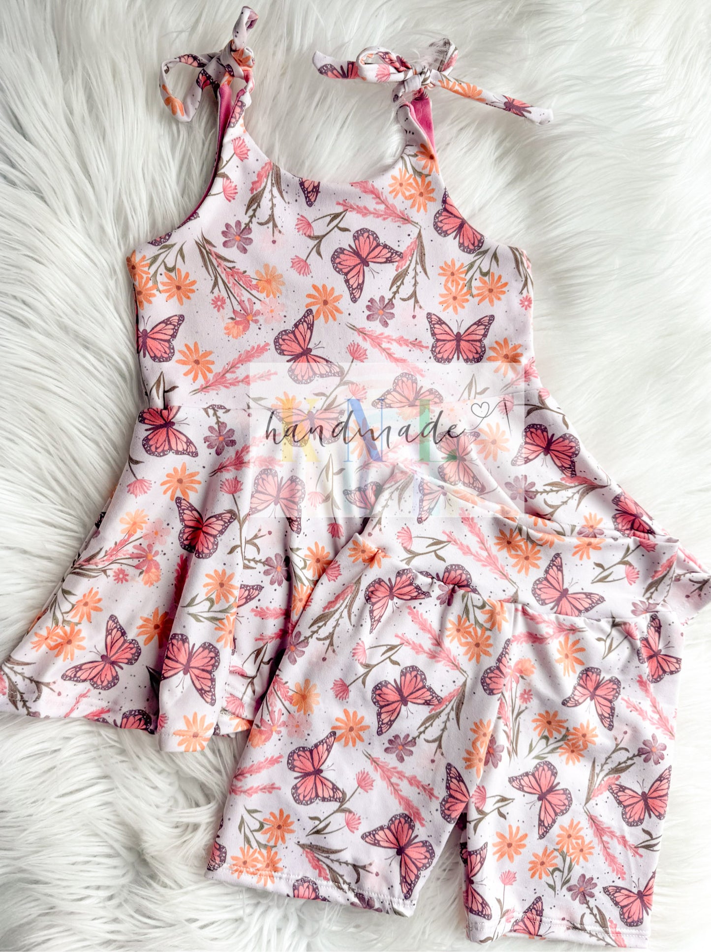 4t tie strap for peplum + biker shorts SET