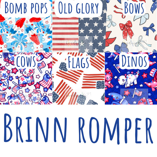 Patriotic- Brinn Rompers