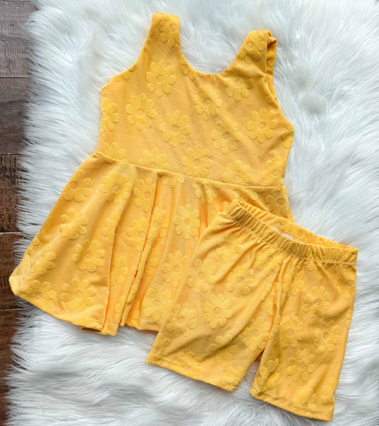 6 peplum + biker shorts SET