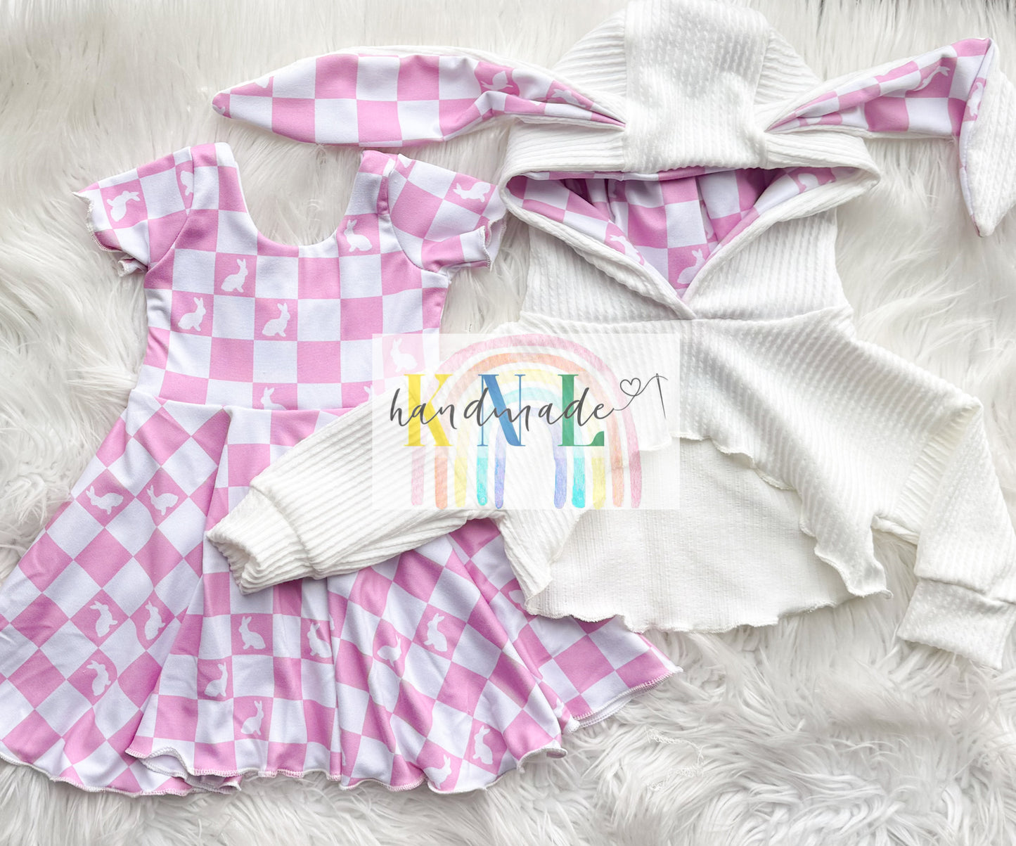 0-3m twirl + honey sweater with bunny ear hood