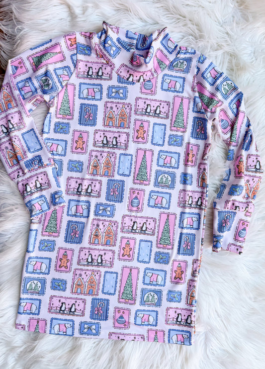 5t mock neck tshirt dress RTS