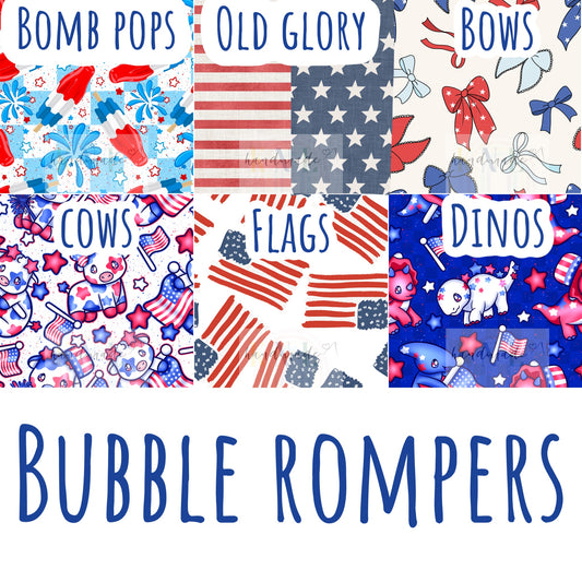 Patriotic- Bubble Rompers