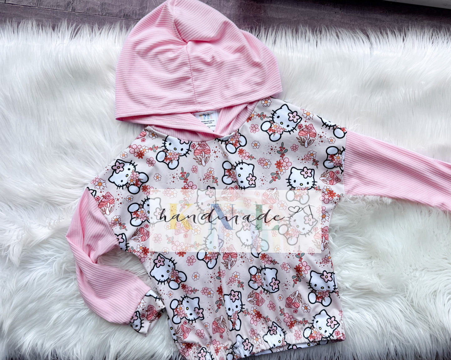 7/8y color block hoodie