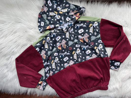 7/8 color block hoodie