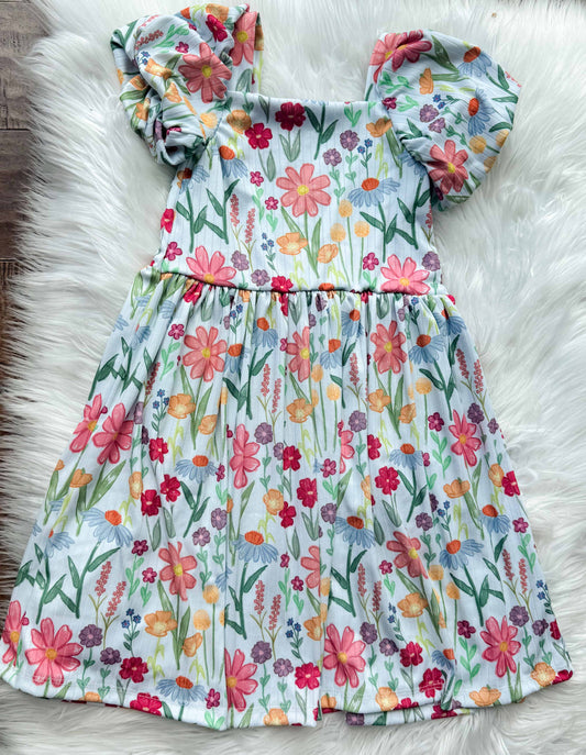 6y Wesly Dress with Puff Sleeves