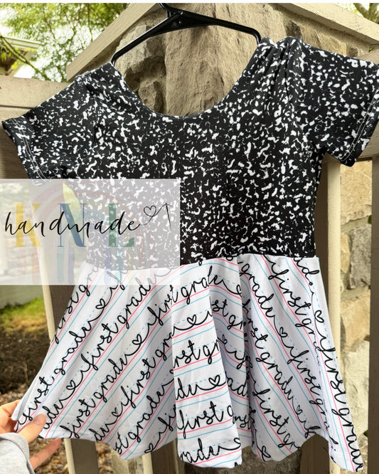 6/7y SS “First Grade” Peplum RTS
