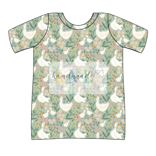 Floral Goose Slouchy Tee