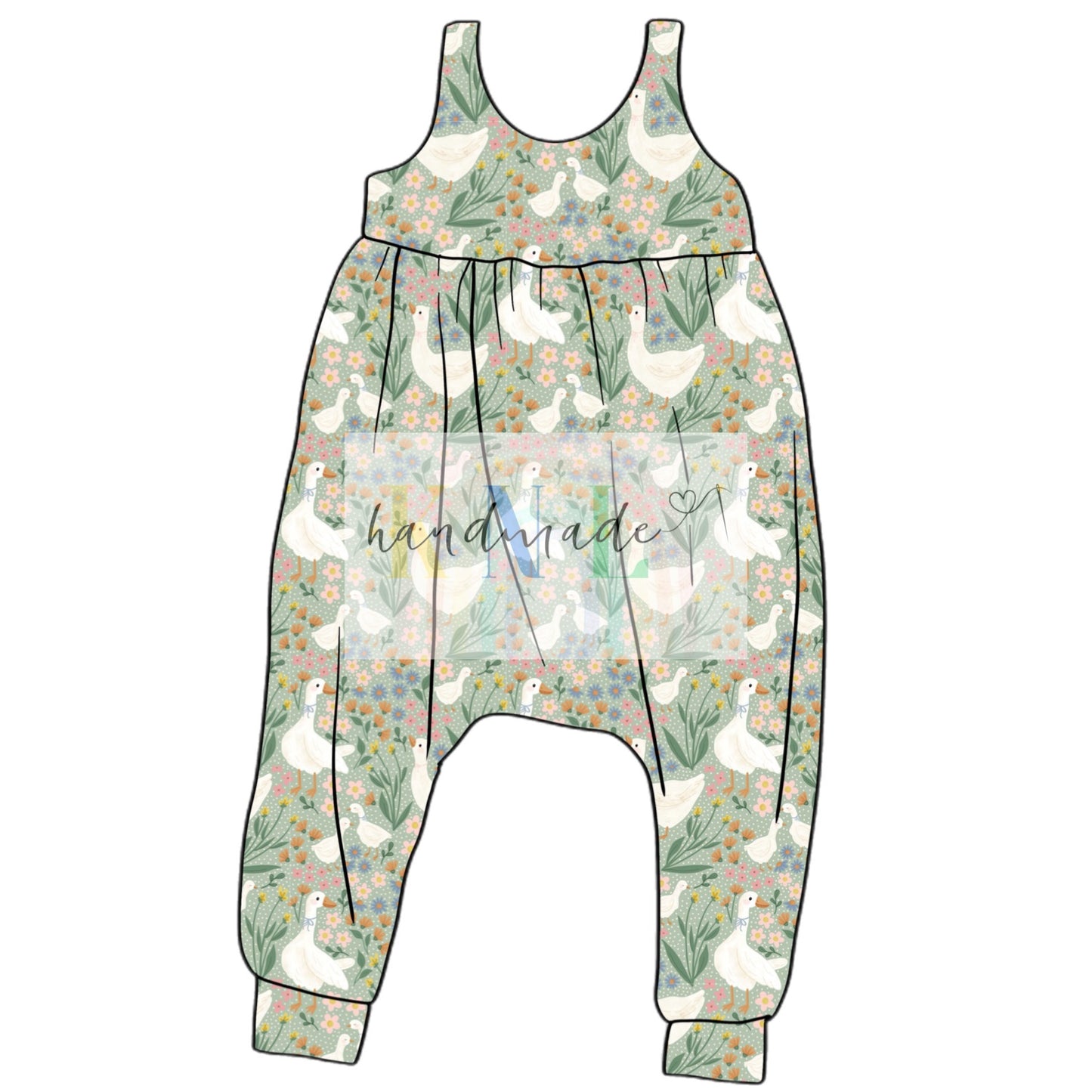 Floral Goose Clover Romper