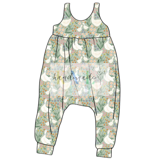 Floral Goose Clover Romper