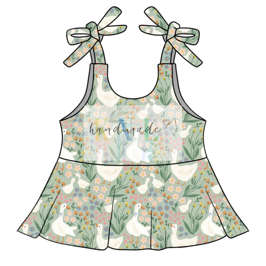 Floral Goose Peplum