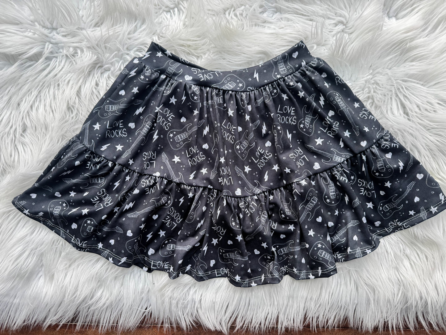 7y tiered skort (skirt with built in biker shorts)