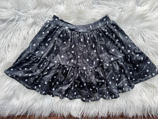 7y tiered skort (skirt with built in biker shorts)