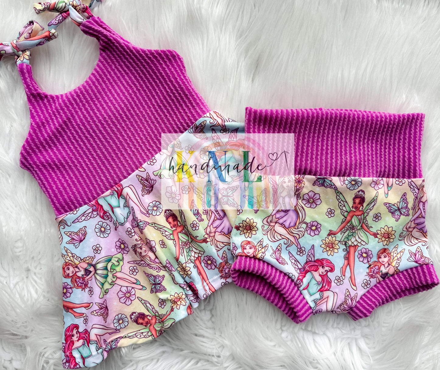 9-12m peplum + matching bummies SET RTS