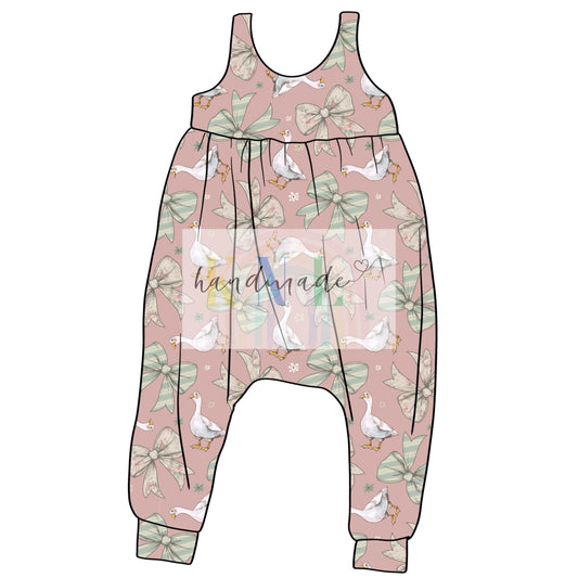 Bow Goose Clover Romper