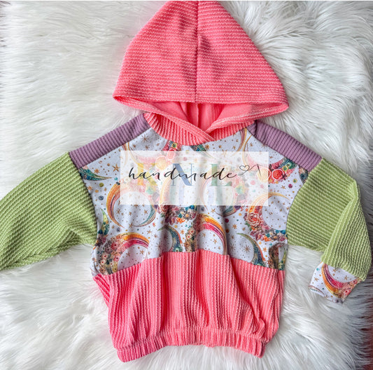 2t color block hoodie