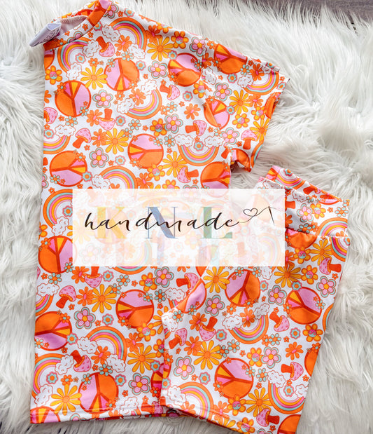 8y slouchy tee + bikers SET