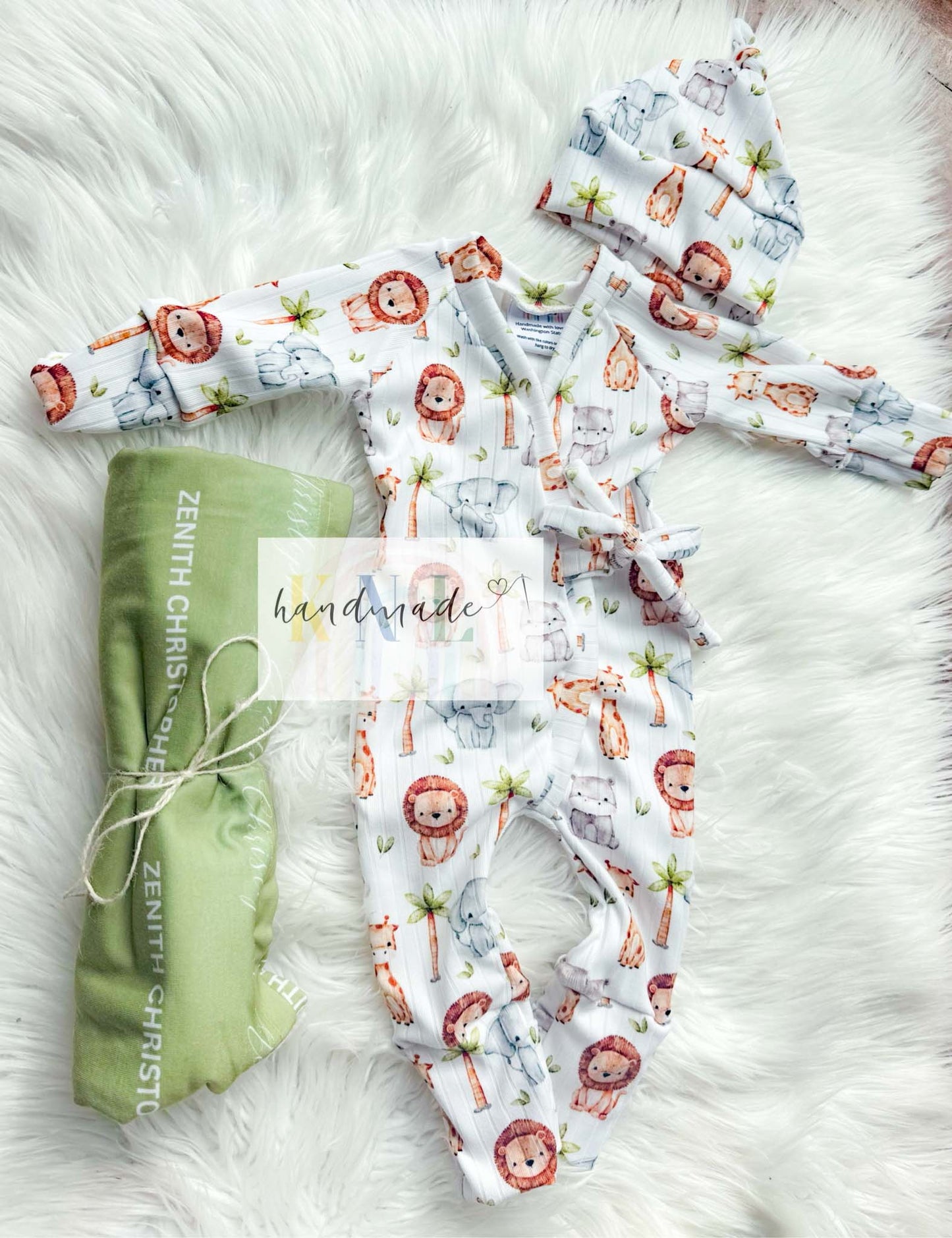 Custom Kimono Romper + Hat/Bow Print ONLY