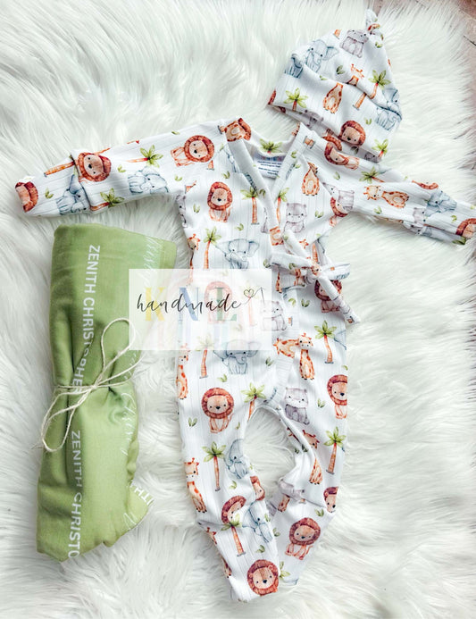 Custom Kimono Romper + Hat/Bow Print ONLY