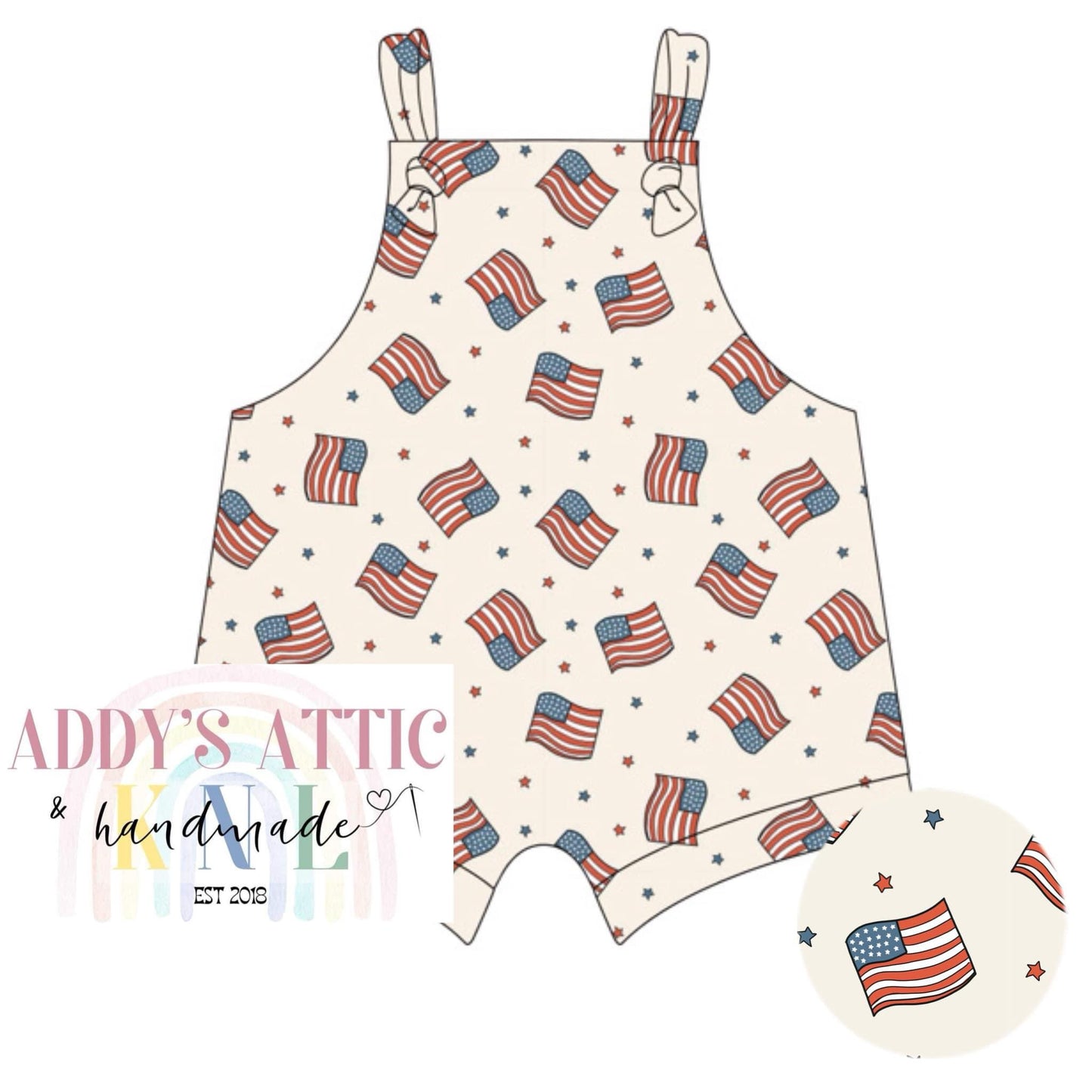 Flag Overall Romper