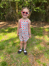 Load image into Gallery viewer, Groovy Checkers Reversible Overall Romper