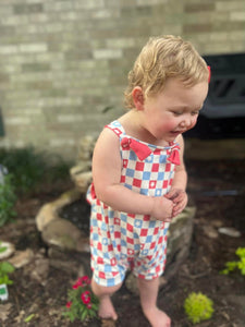 Groovy Checkers Reversible Overall Romper