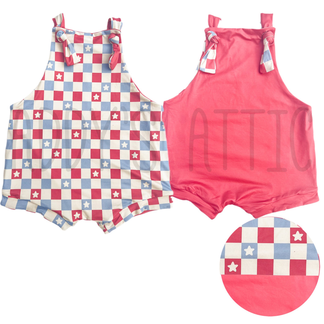 Groovy Checkers Reversible Overall Romper