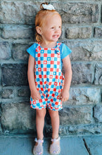 Load image into Gallery viewer, Groovy Checkers Reversible Overall Romper