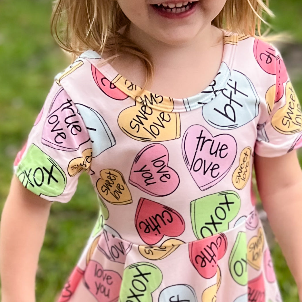 Conversation Hearts Princess Dress