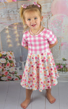 Load image into Gallery viewer, Floral Plaid Princess Dress