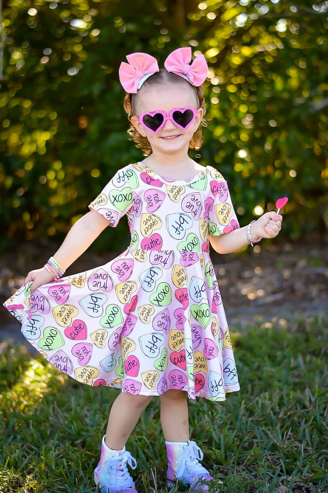 Conversation Hearts Princess Dress