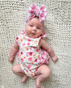 Floral Plaid Romper