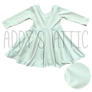 Sage Princess Dress Long Sleeve