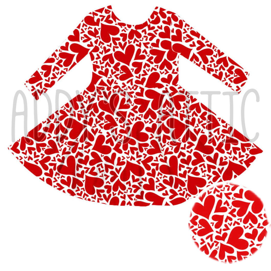 Red Hearts Princess Dress